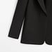 NWT. Massimo Dutti Black 100% Wool Micro-Textured Open Blazer. Size 4.