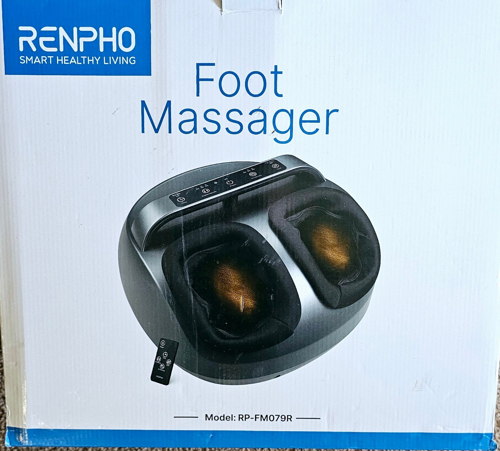 RENPHO Foot Massager with carrying handle & remote control.
