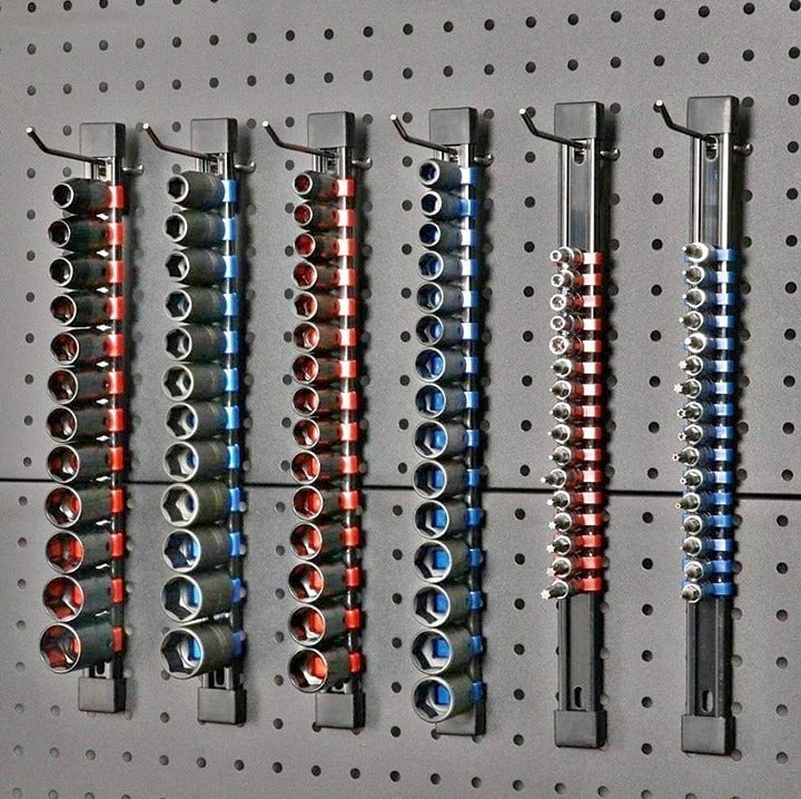 6 Pieces Socket Organizer Drive Socket Holder Portable Socket Clip Rail Holder