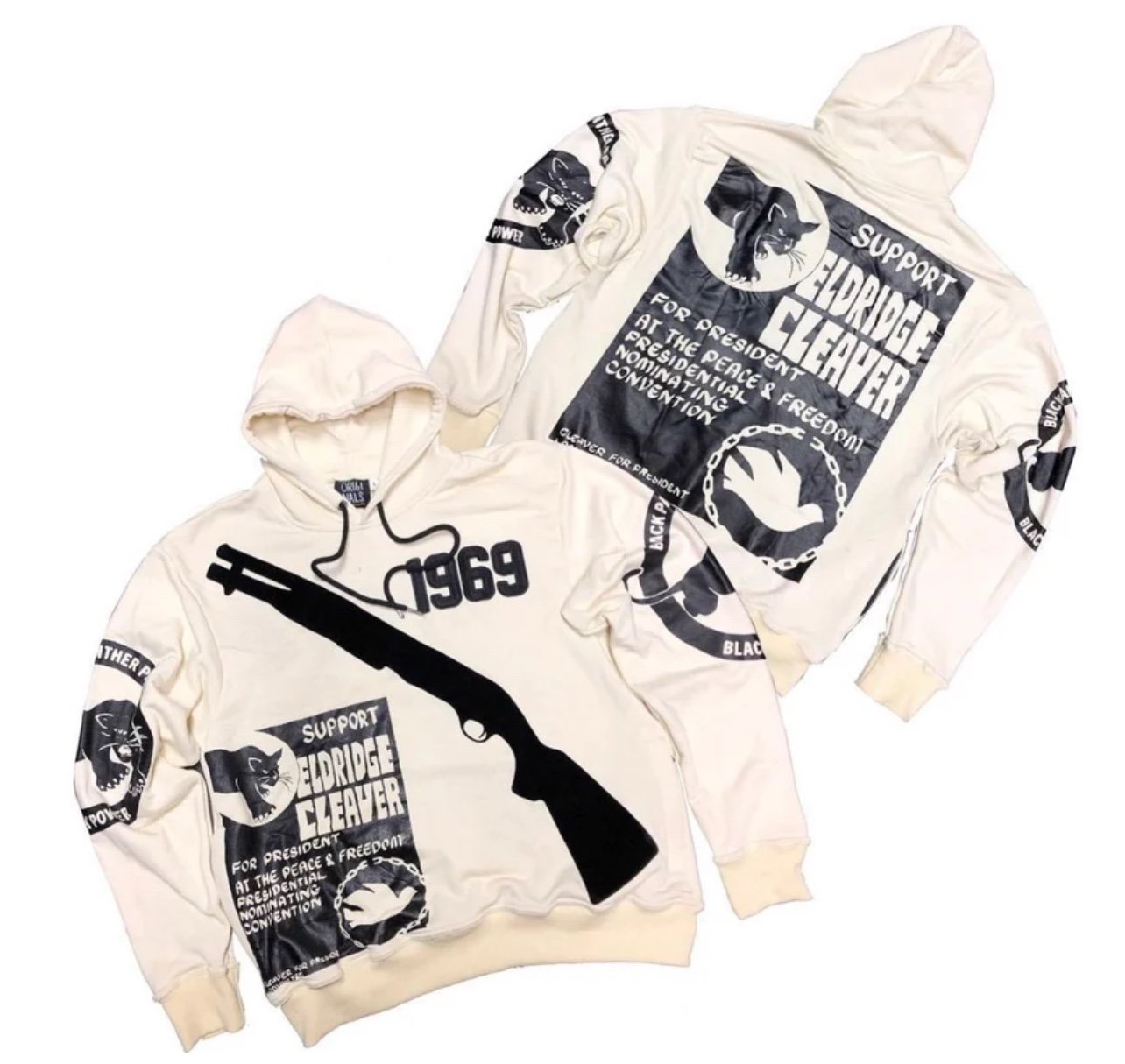 BY KIY AIR KIY Support Cleaver Cream Pullover Hoodie size XL