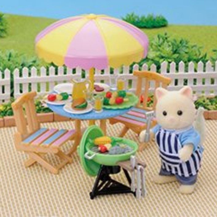 C113 Epoch Sylvanian Families Calico Critters Garden Barbecue Set BBQ Cat 4869