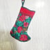 Handmade Quilted Floral Christmas Stocking Set