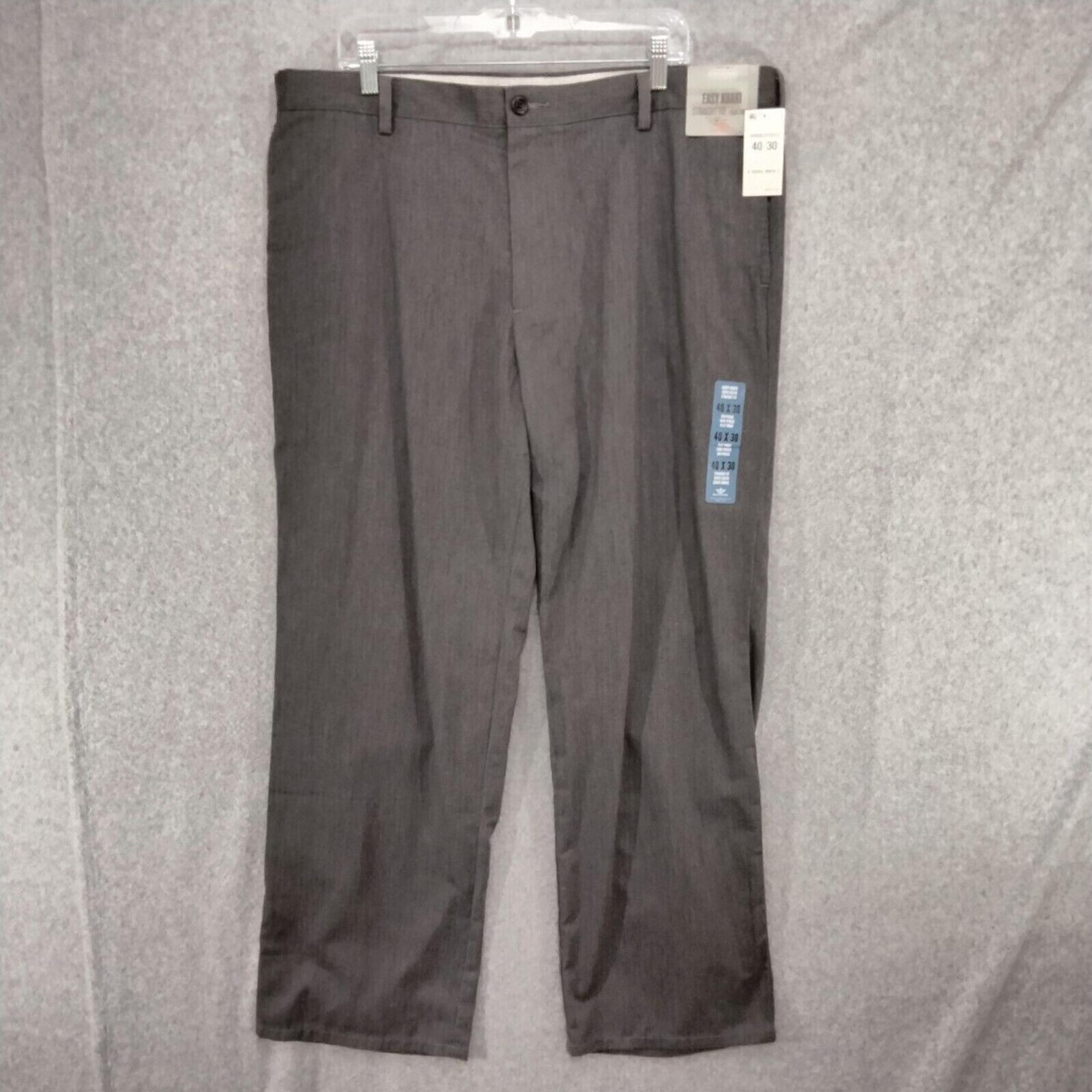 Dockers NEW! Standard Dress Pants Mens Sz 40 x 30 Dark Gray Straight Easy Khaki