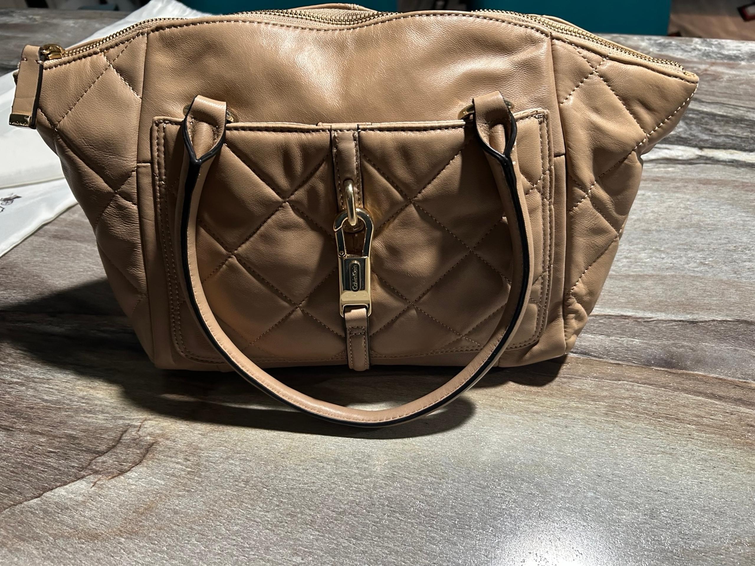Calvin Klein Medium Quilted Tan Leather
Shoulder Bag