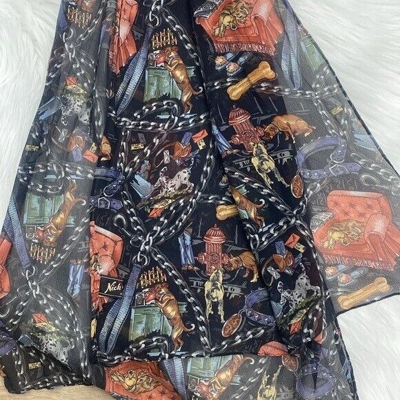Vintage Nick & Nora NY Dog Scarf Equestrian Alternative Novelty Chains