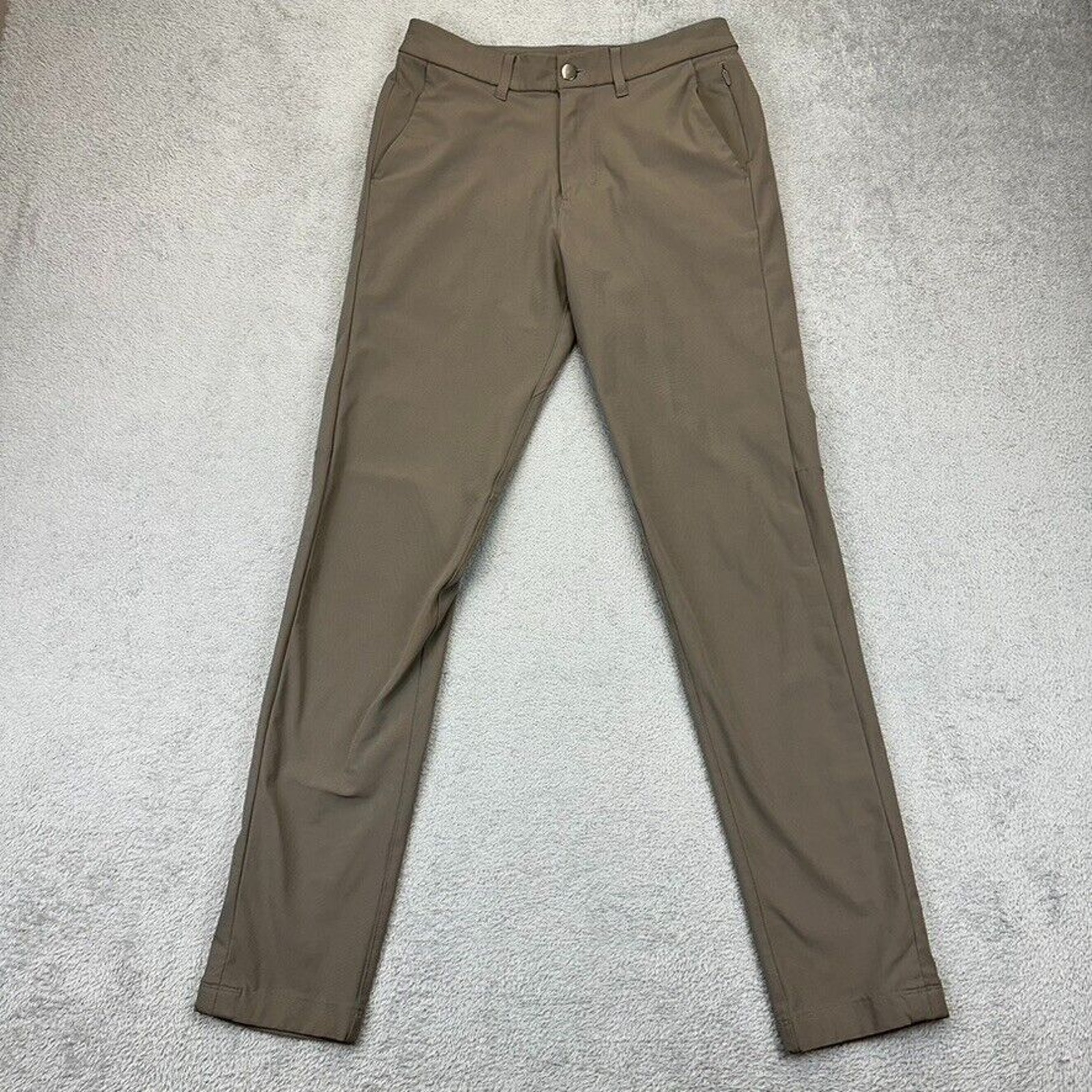 Lululemon Commission Slim-Fit Pants Brown Mens Size 28 x 32 Warpstreme