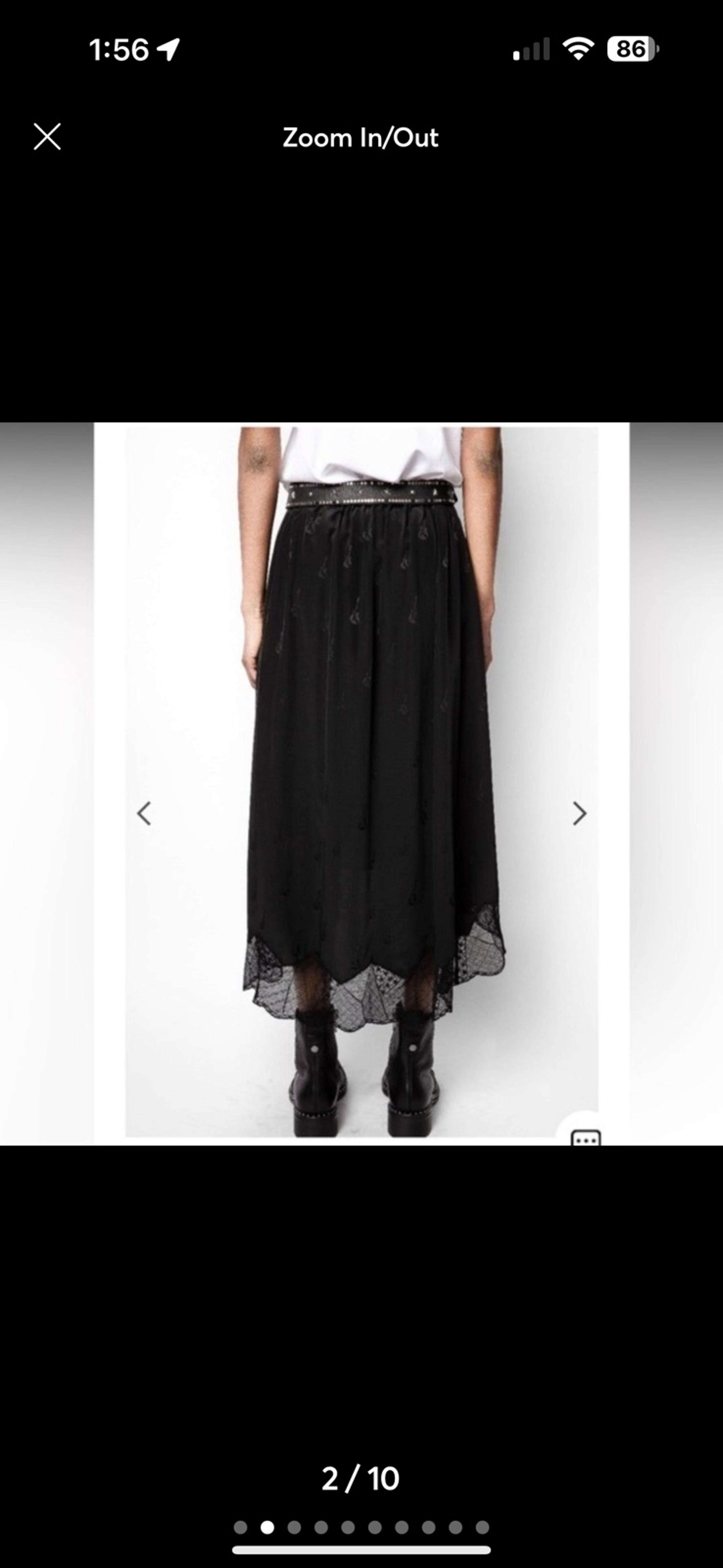 Zadig and Voltaire Silk Guitar Black skirt midi