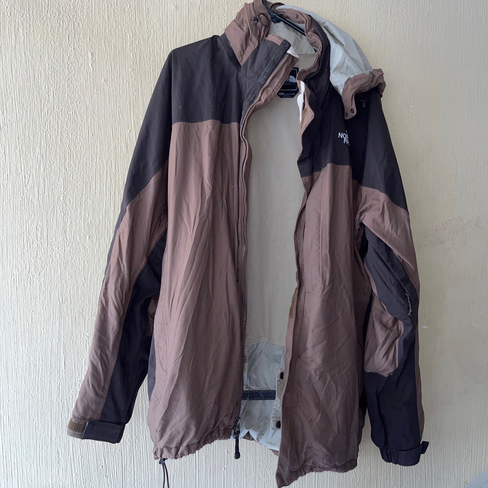 The North Face Hyvent Waterproof Rain Jacket Men's XXL coat y2k brown hood ski