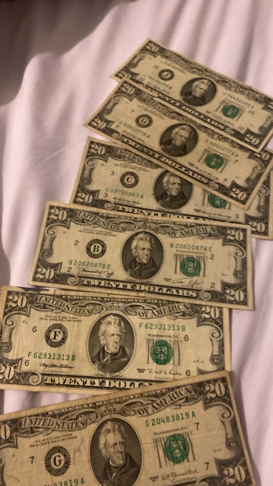 6 old paper money 1977 /1969/1974/1977/1969/1995