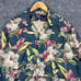 Vintage Polo Ralph Lauren Camp Shirt XLarge Men's Floral Blue Linen Ramie