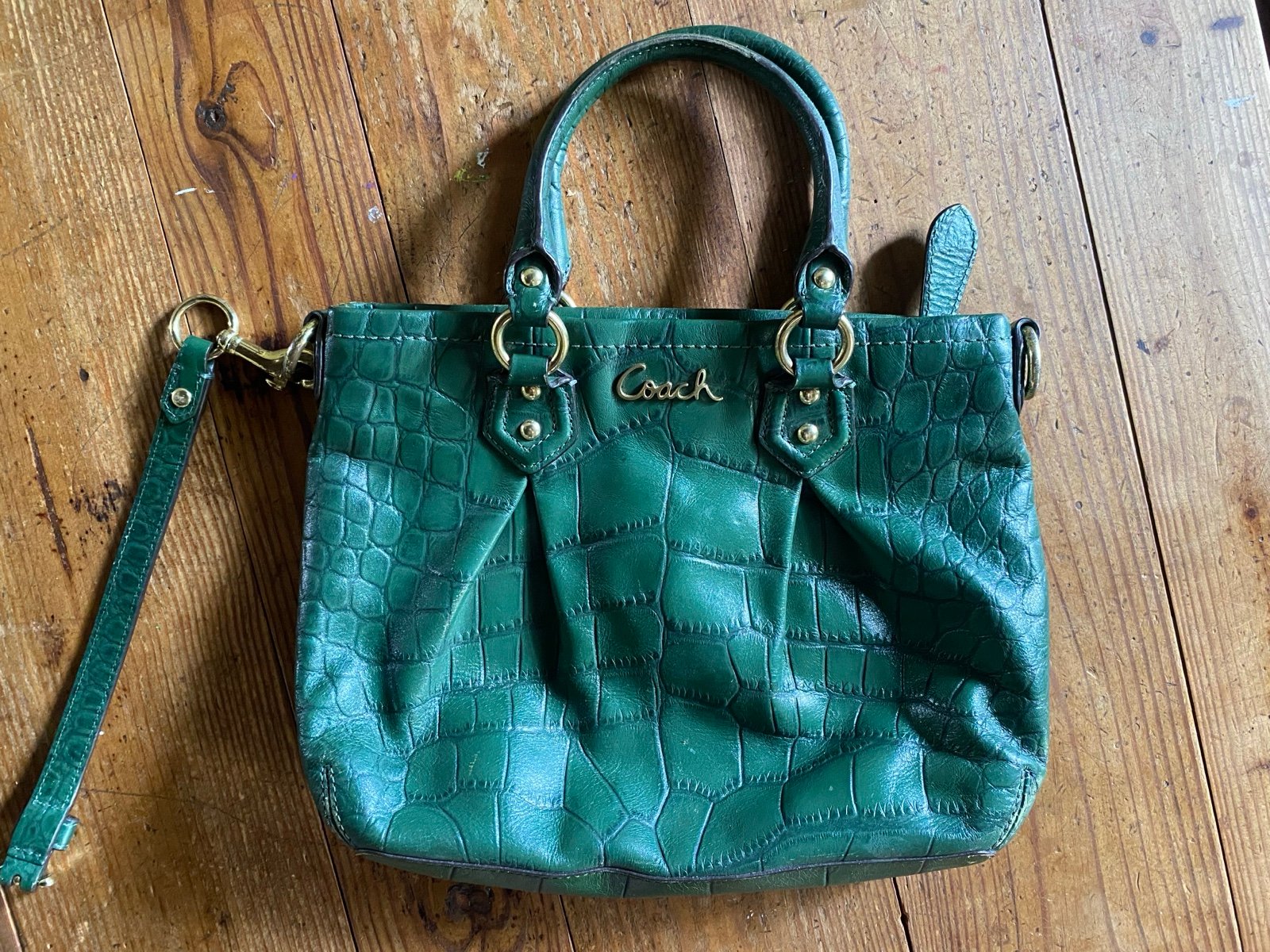 Coach Ashley Embossed Croc Handbag