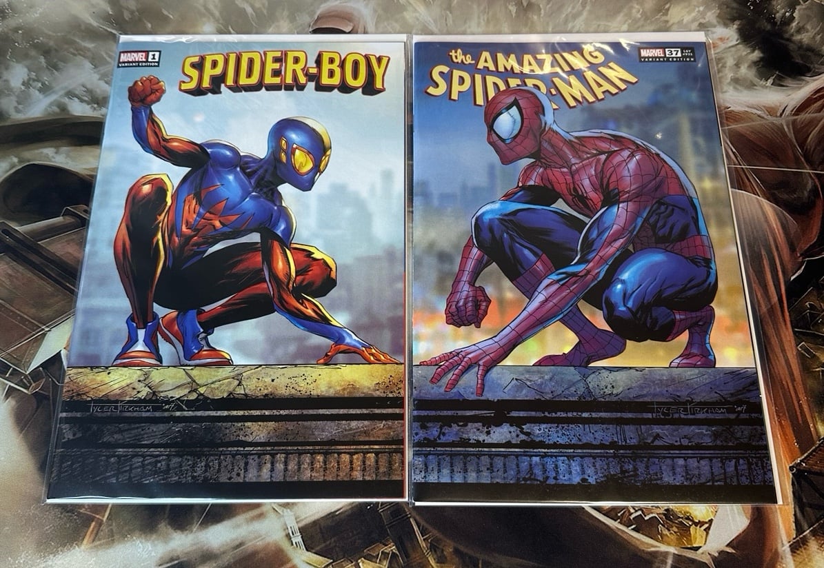 SPIDER-BOY #1 & ASM 37 CONNECTING COVER EXCLUSIVE TRADE SET - TYLER KIRKHAM