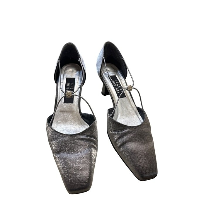Stuart Weizman dark gray shoes block heels of 2.5 inches tall sz8.5B SKU3034