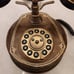 Vintage Sitel Black/Gold Antique Style Leather Look French Push Button Phone