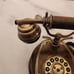Vintage Sitel Black/Gold Antique Style Leather Look French Push Button Phone