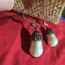 SOLDBaroque large genuine pearl earrings with tiny top sterling pansies STUNNING
