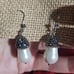 SOLDBaroque large genuine pearl earrings with tiny top sterling pansies STUNNING