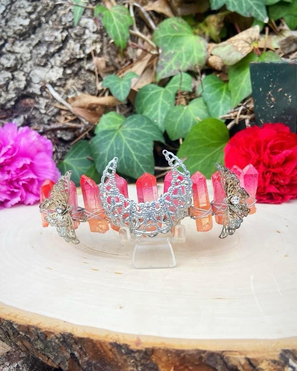 Aura Quartz Crystal Crown