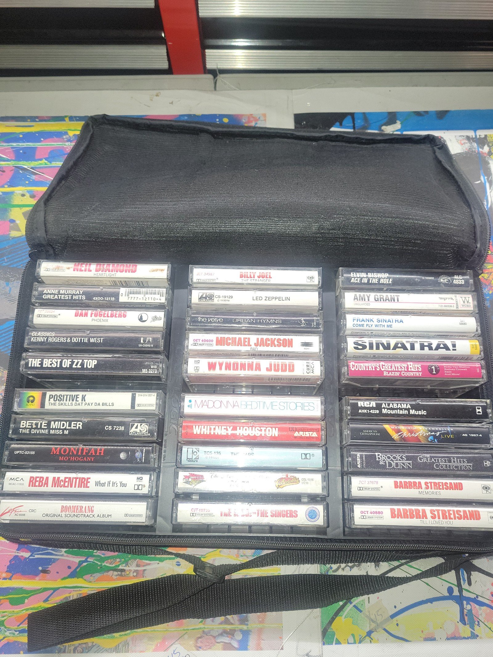 Mixed Cassette Tapes And Carrying Case