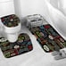 4 Pcs Play Game Shower Curtain Set, Abstract Videogame Controller Pattern