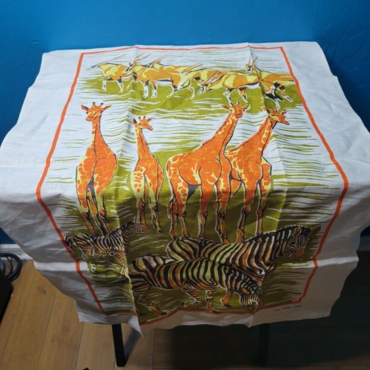 Fast Colours Linen Table Cloth/Wall Hanging African Savanah Home Decor