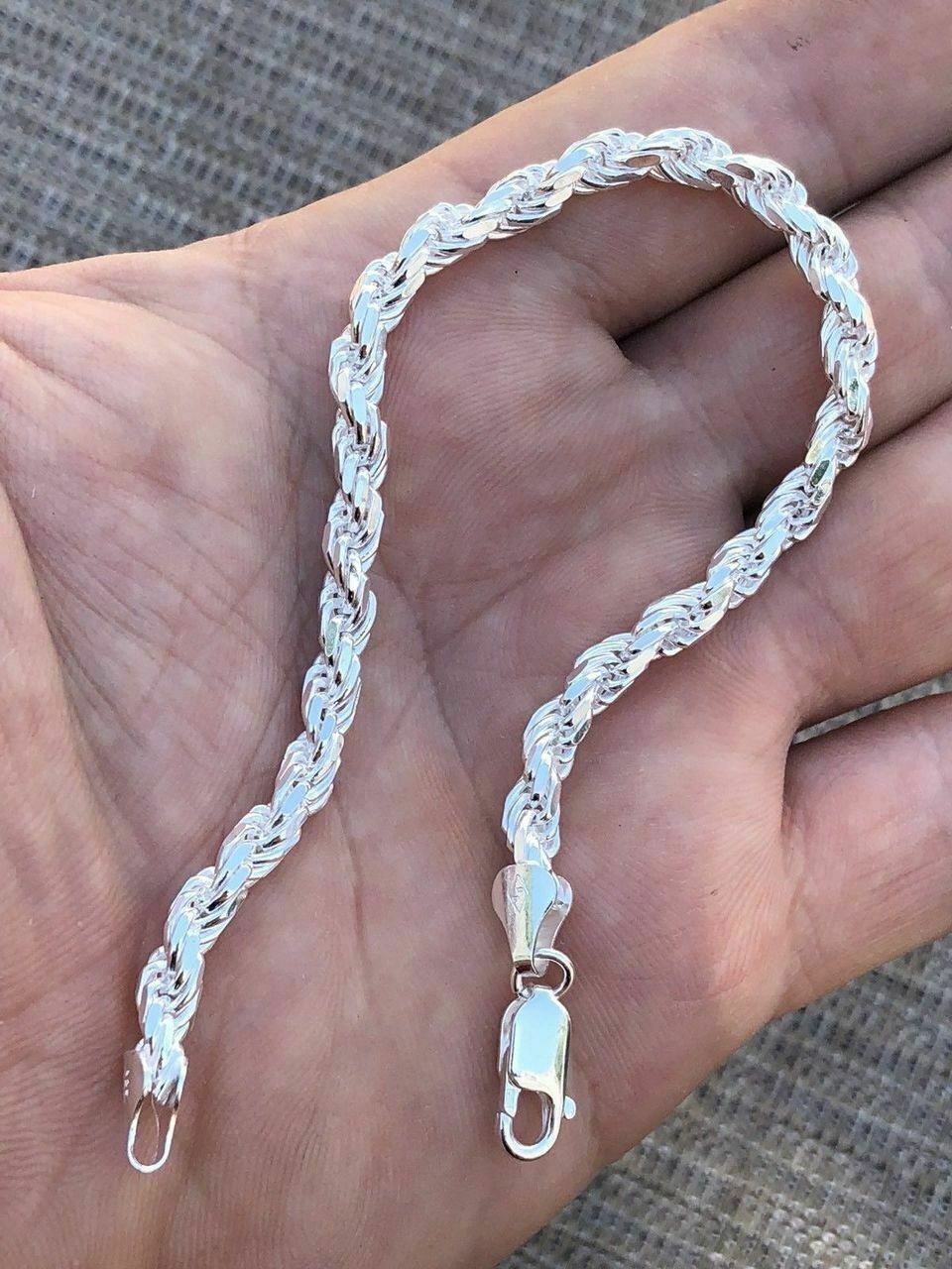 Rope Bracelet 925 Sterling Silver Italy
