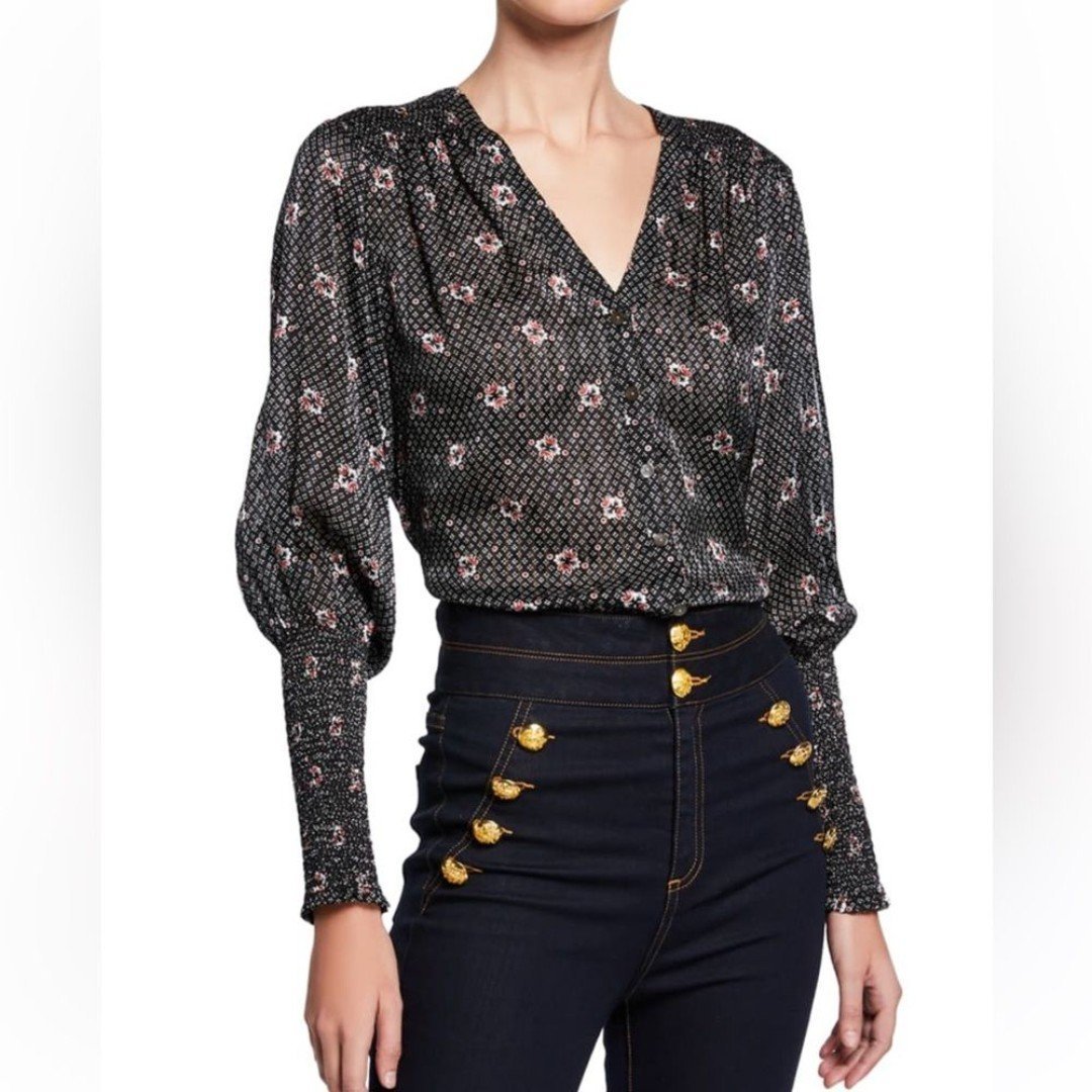 Veronica Beard Maree 100% Silk Blouse Womens Size 2