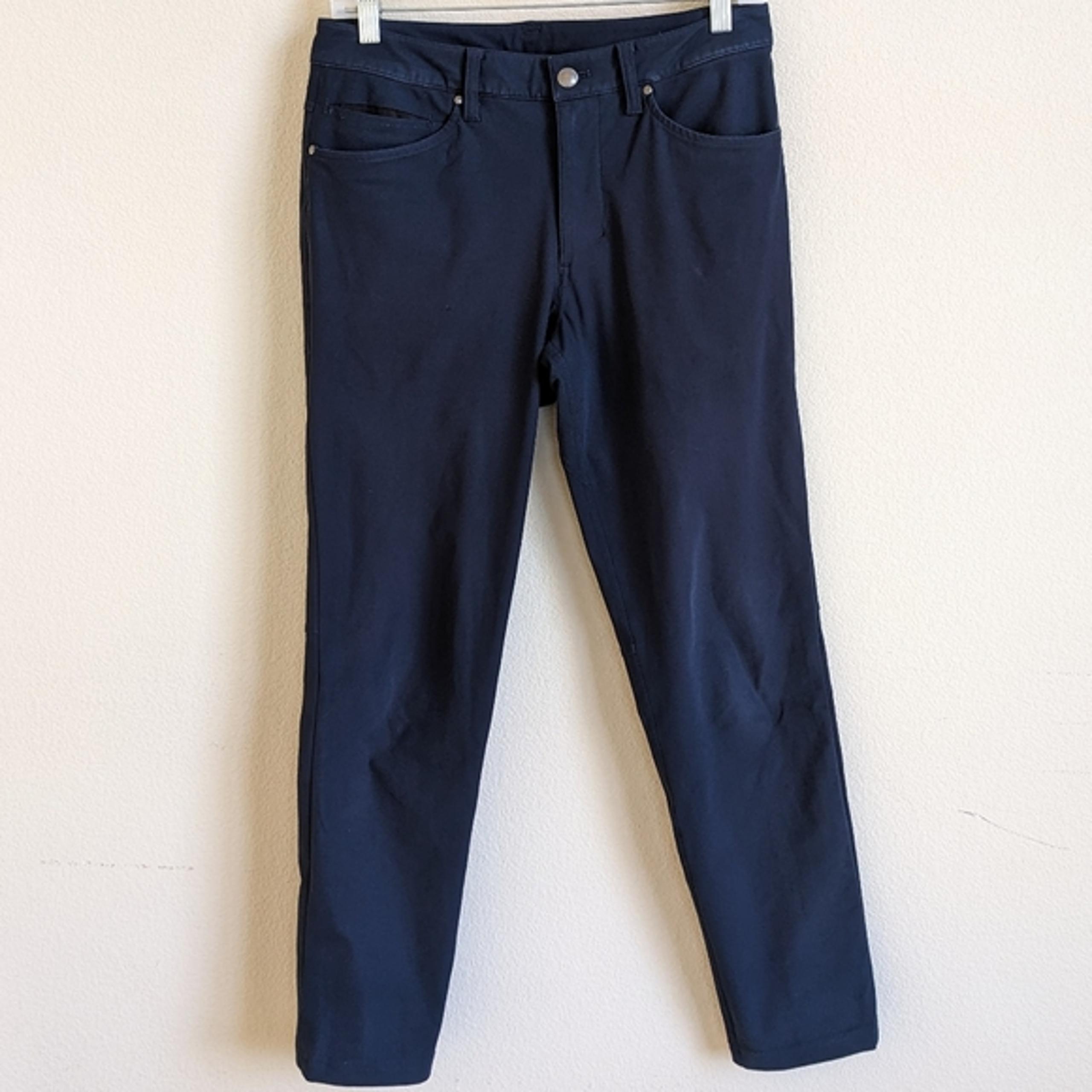 Lululemon ABC Slim Pants Mens 28 x 28 Navy Blue Warpstreme Stretch Athleisure