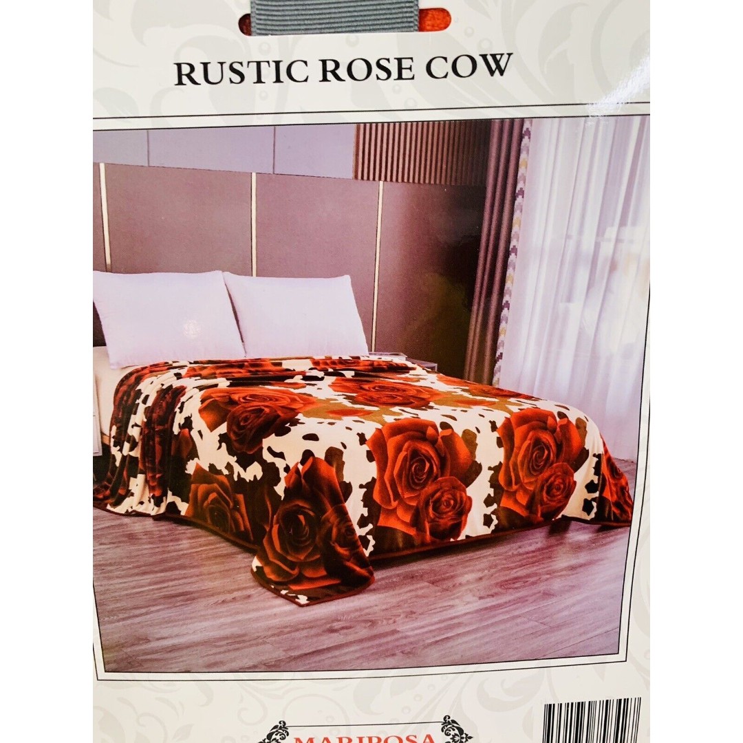 Worlds Softest King Size Rustic Rose Cow Comforter