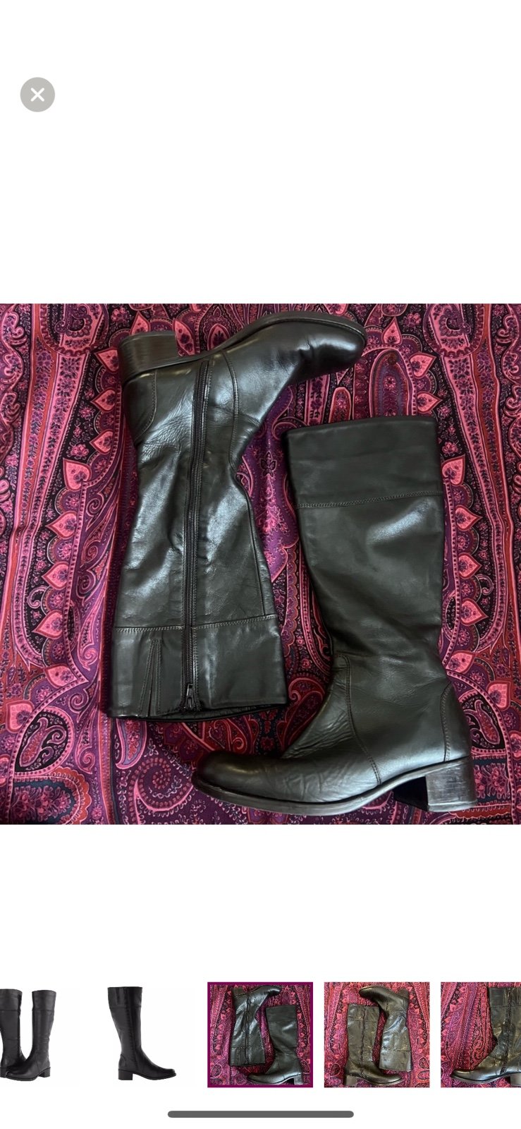 La Canadienne Womens Brown Leather Block Heel Boots Size 9.5