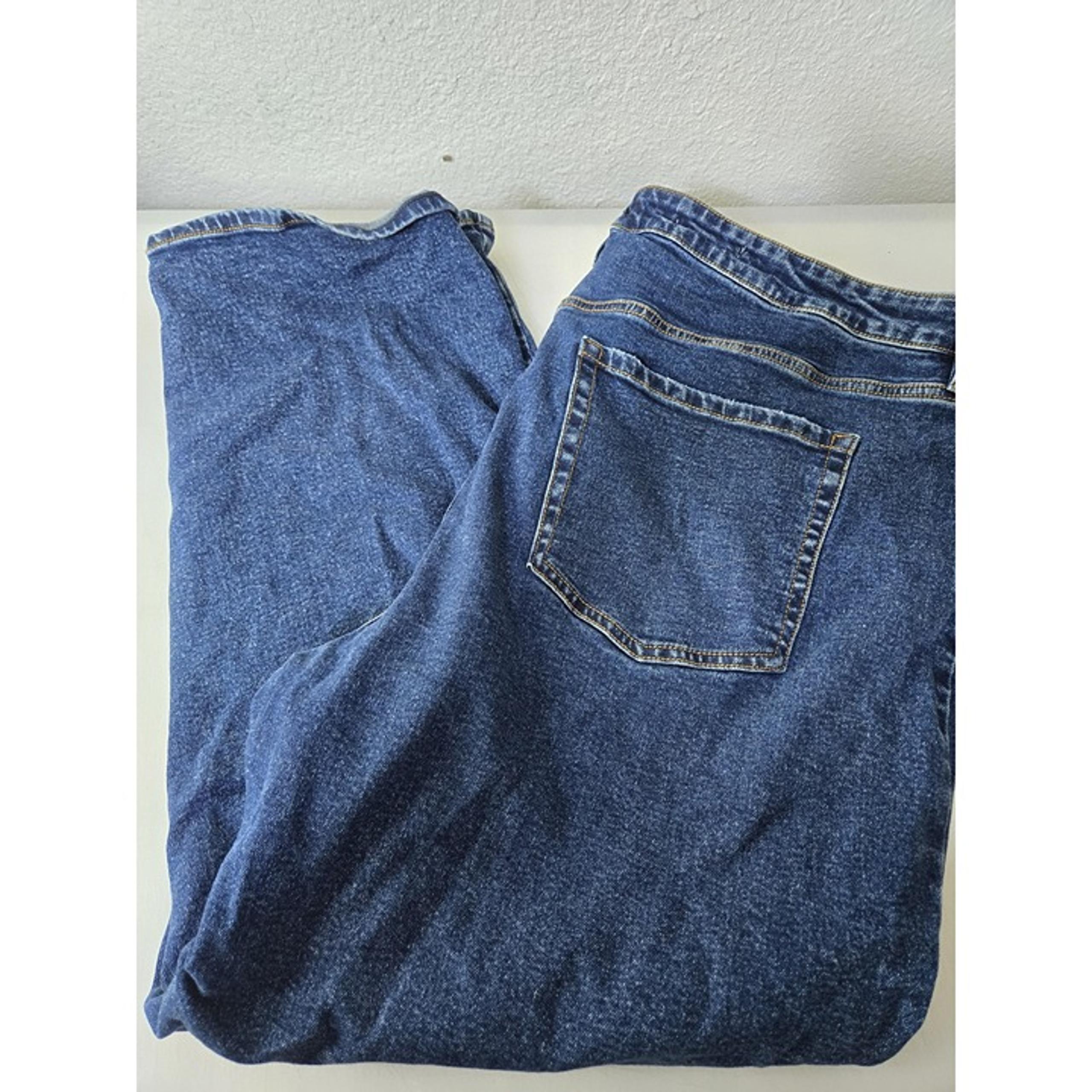 Ava & Viv Jeans Womens 24 Blue High Rise 90s Straight Denim Stretch Plus Size