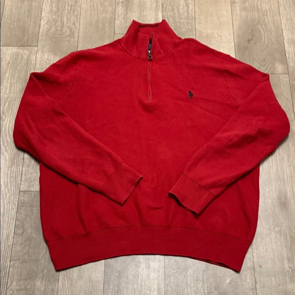 Mens Polo Ralph Lauren Quarter Zip Long Sleeve Sweater Pullover Shirt Jacket