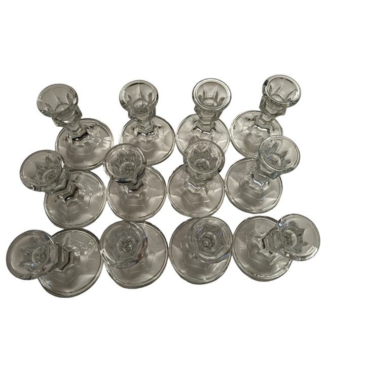 Candlestick Holders 12Pcs 4 H Taper Candle Holders Bulk, Clear Glass Libbey