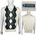 J. Lindeberg Mens XL Vest Golf Argyle Knit Sweater Ivory Modal Cotton Casual
