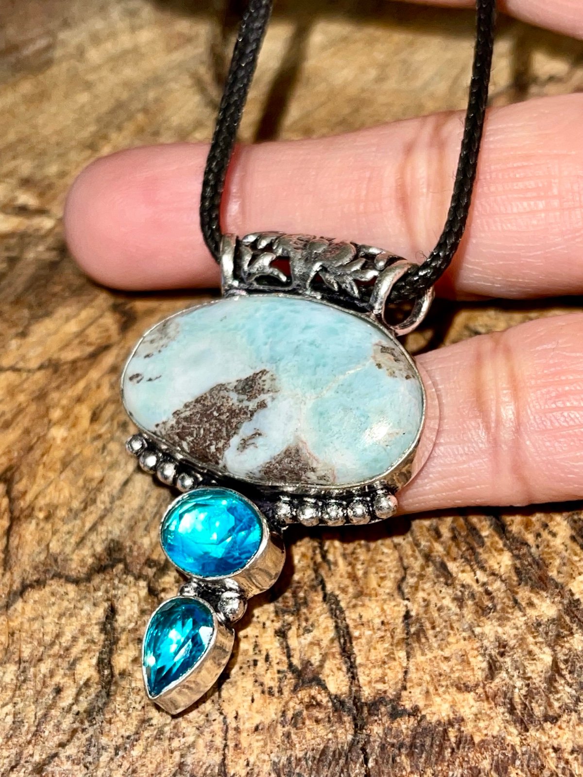 Larimar Pendant 2”