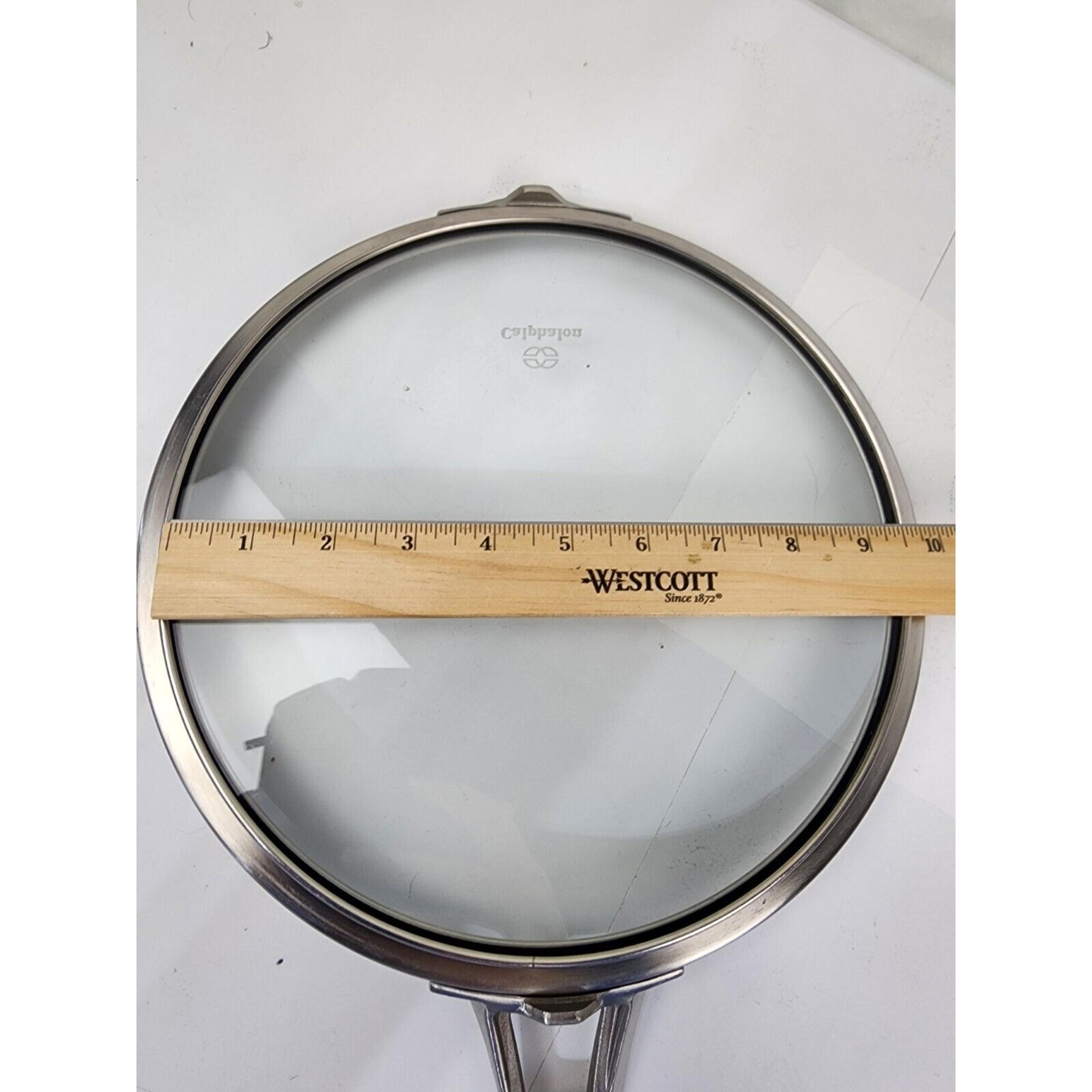 Calphalon Premier Space Saving Glass Replacmnt Lid 9.5" Flat Long Handle 0512917