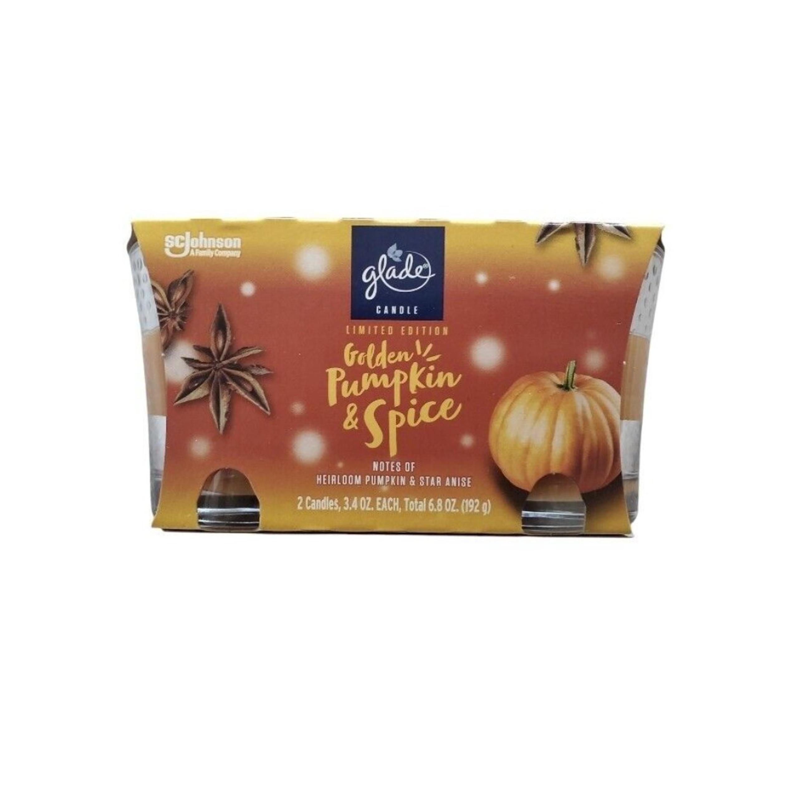 Glade Jar Candles Golden Pumpkin Spice Holiday Fall Scented Limited 6.8 oz NEW