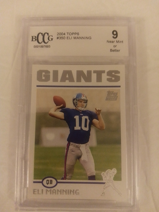 2004 Topps Football #350 Eli Manning RC Rookie Beckett BCCG Graded 9 Near Mint