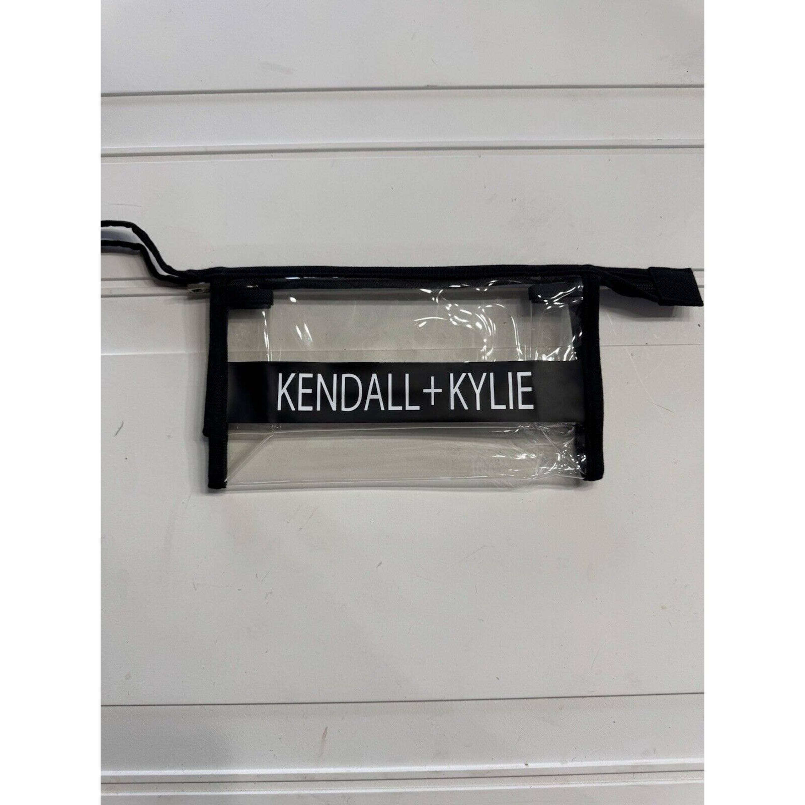 Kendall + Kylie Clear Makeup Bag Black Trim Travel Cosmetic Case NWT