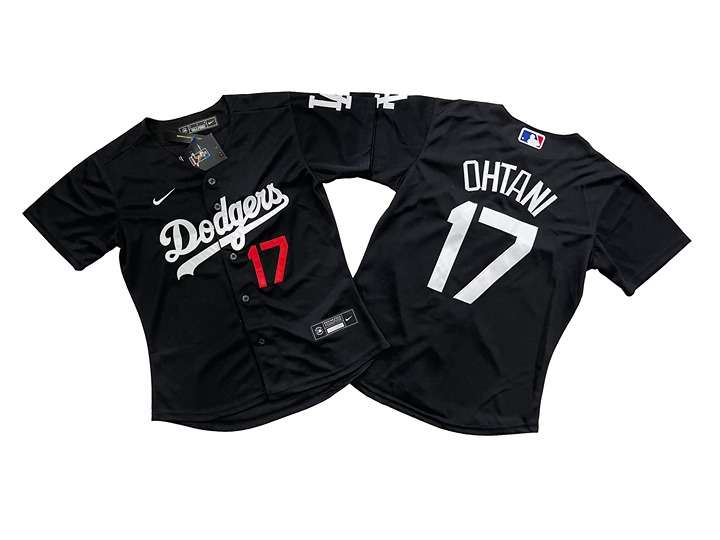 Women's Los Angeles Dodgers #17 Shohei Ohtani Royal Black Jersey Size:S