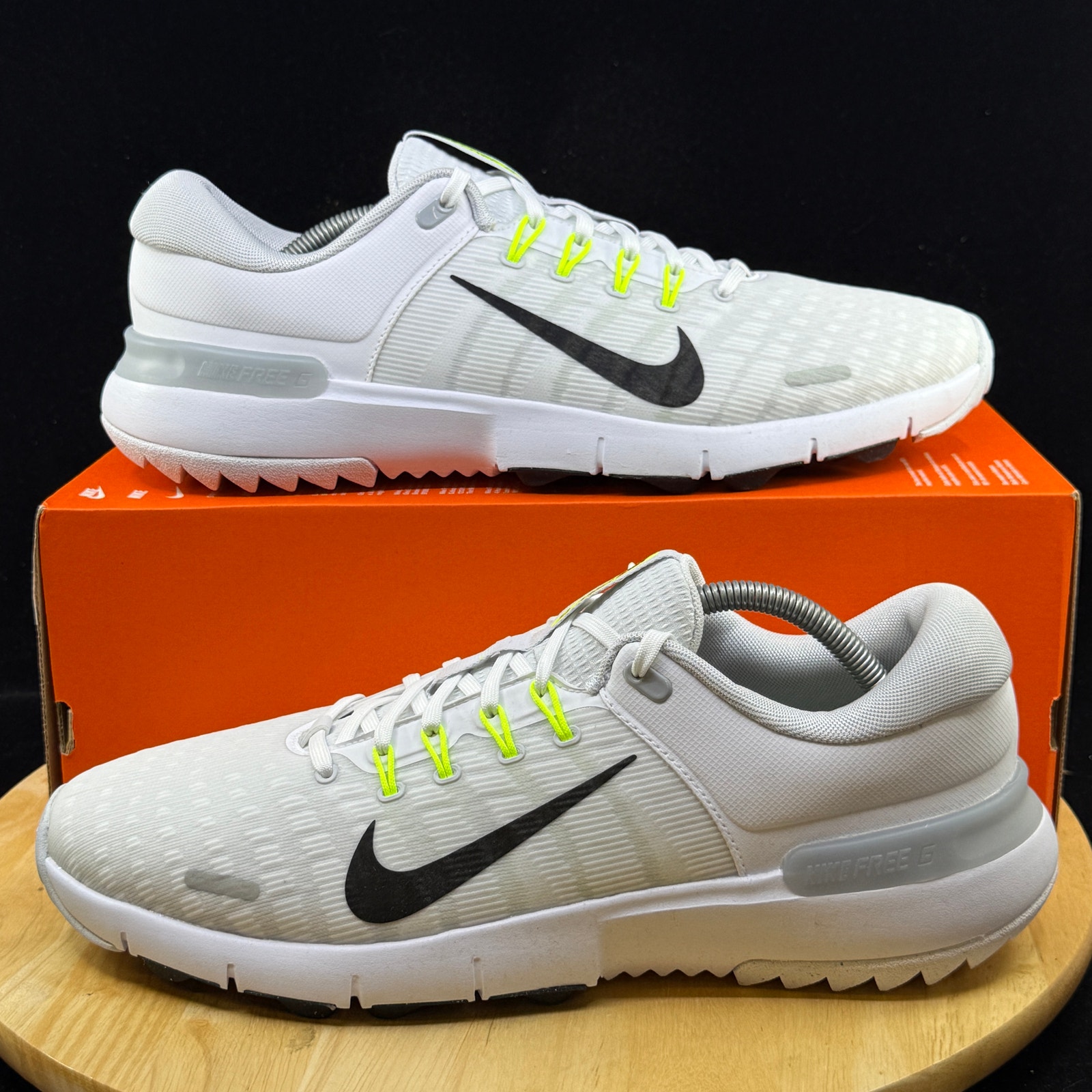 Nike Free Golf NN White Black Pure Platinum Golf Shoes FN0332-101 Men's 12