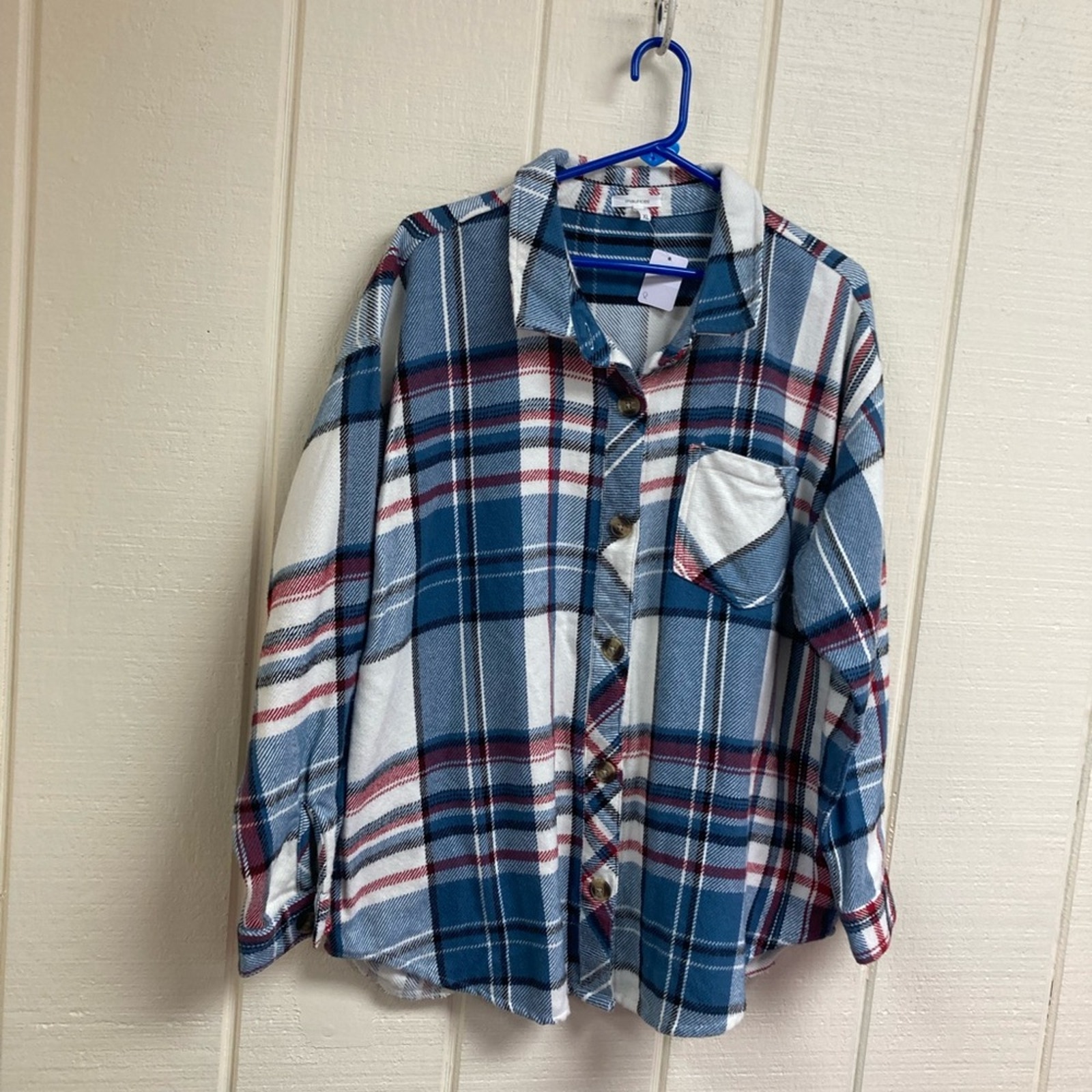 Maurices Shacket Plaid Pockets Women's XL