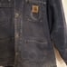 Vintage Carhartt Blanket Lined Barn Coat Chore Jacket Size Large Blue/Brown