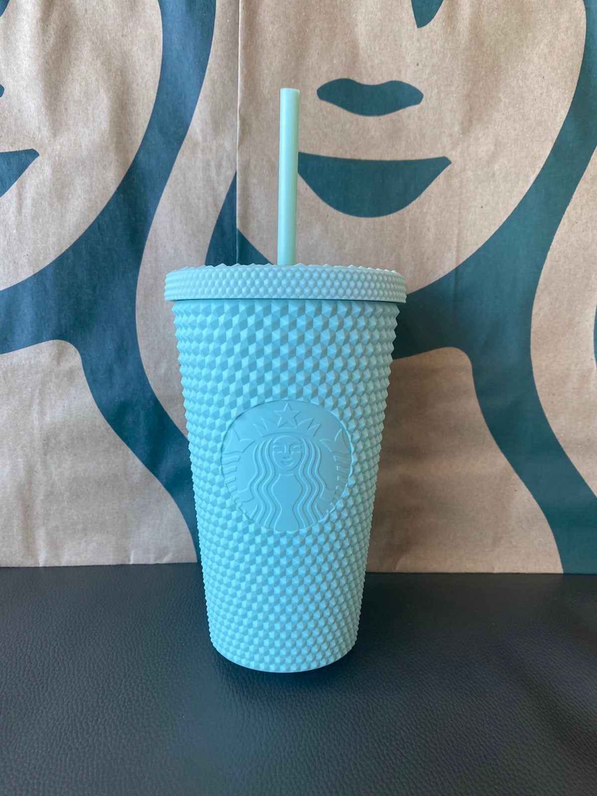 Starbucks Tumbler - Mint Green Studded - Holiday 2021 - Grande 16oz