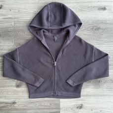 SWEATY BETTY Wimbledon Mesh Full Zip Hoodie XS Deep Dusty Purple Relaxed Fit