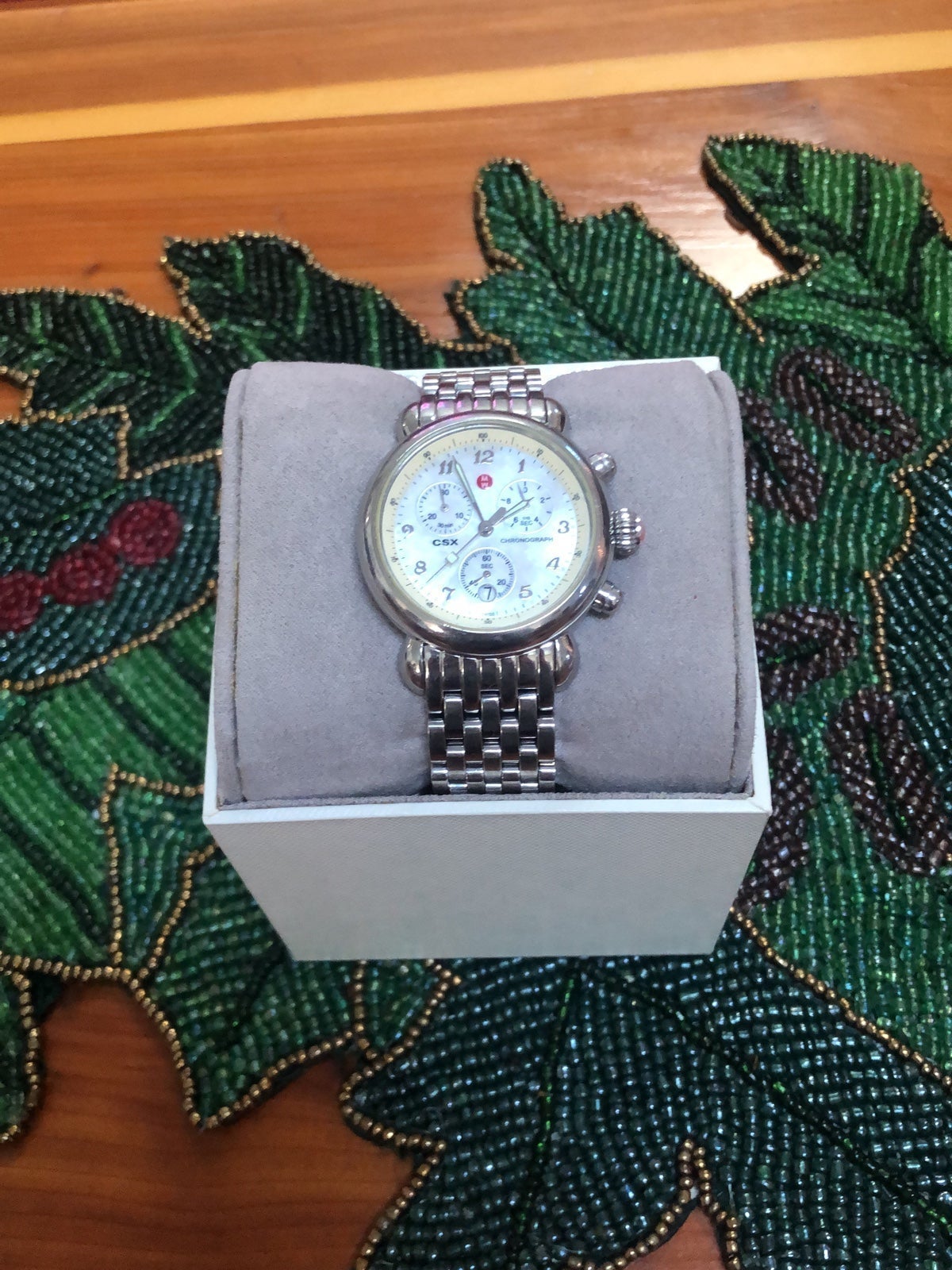 MICHELE Silver/ Mother of Pearl watch for women