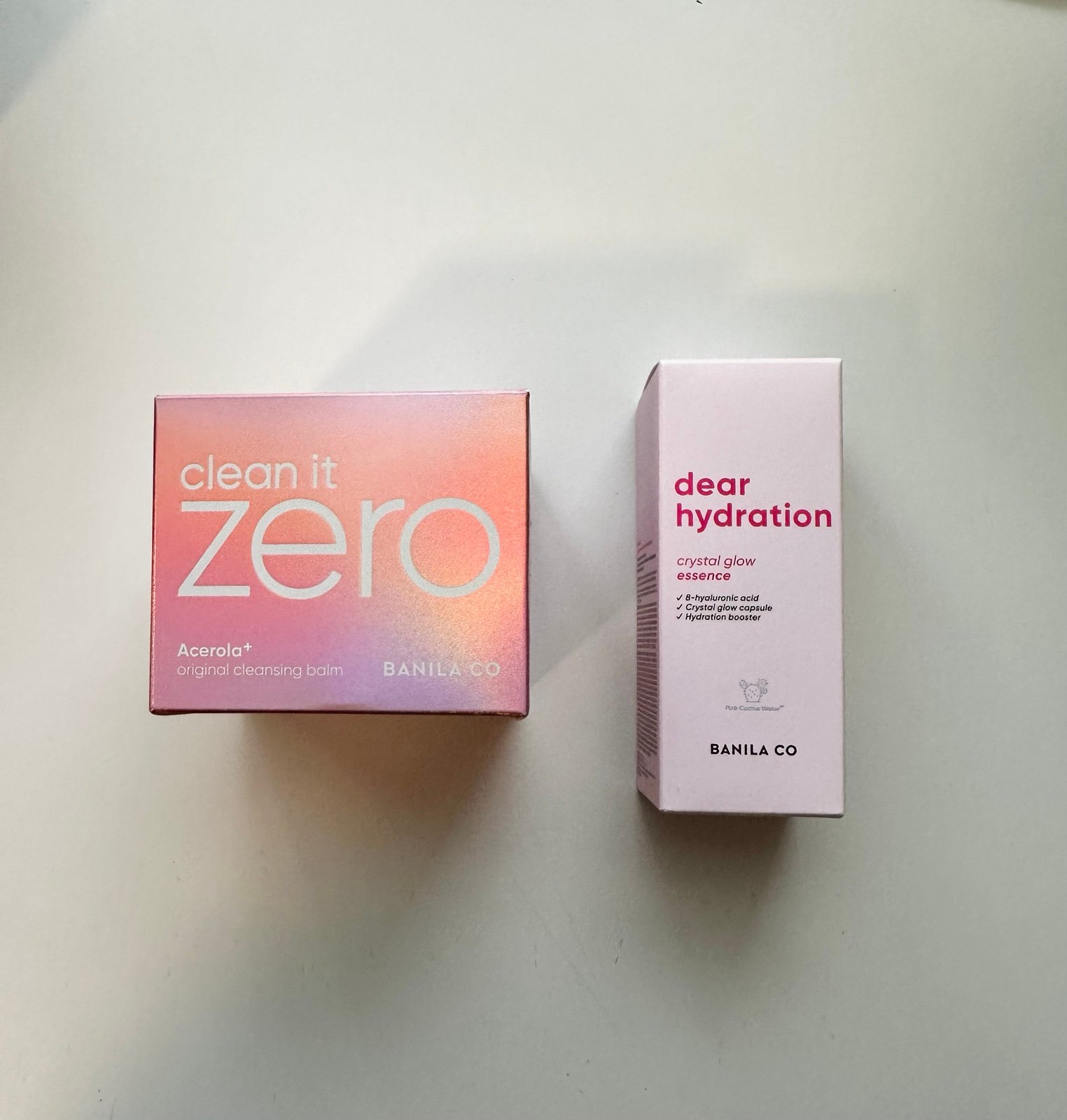 Banila Co Clean it Zero Cleansing Balm and Dear Hydration Crystal Glow Essence