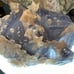 blue fluorite with double terminated dog tooth calcite specimen crystal