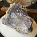 blue fluorite with double terminated dog tooth calcite specimen crystal