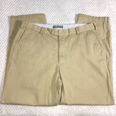 Peter Millar Tan Flat Front Casual Pants Size 36 small stain see description